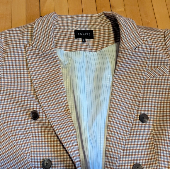 1. STATE Long Double Breasted Blazer in Dusty Blue | Size 8 - Picture 6 of 9